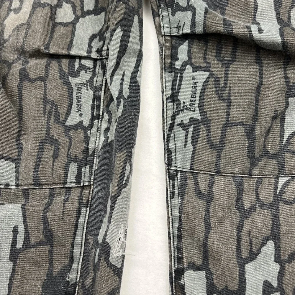 Trebark Cargo Pants Mens 40 Gray Camo Vintage Tree Bark Utility Trousers
